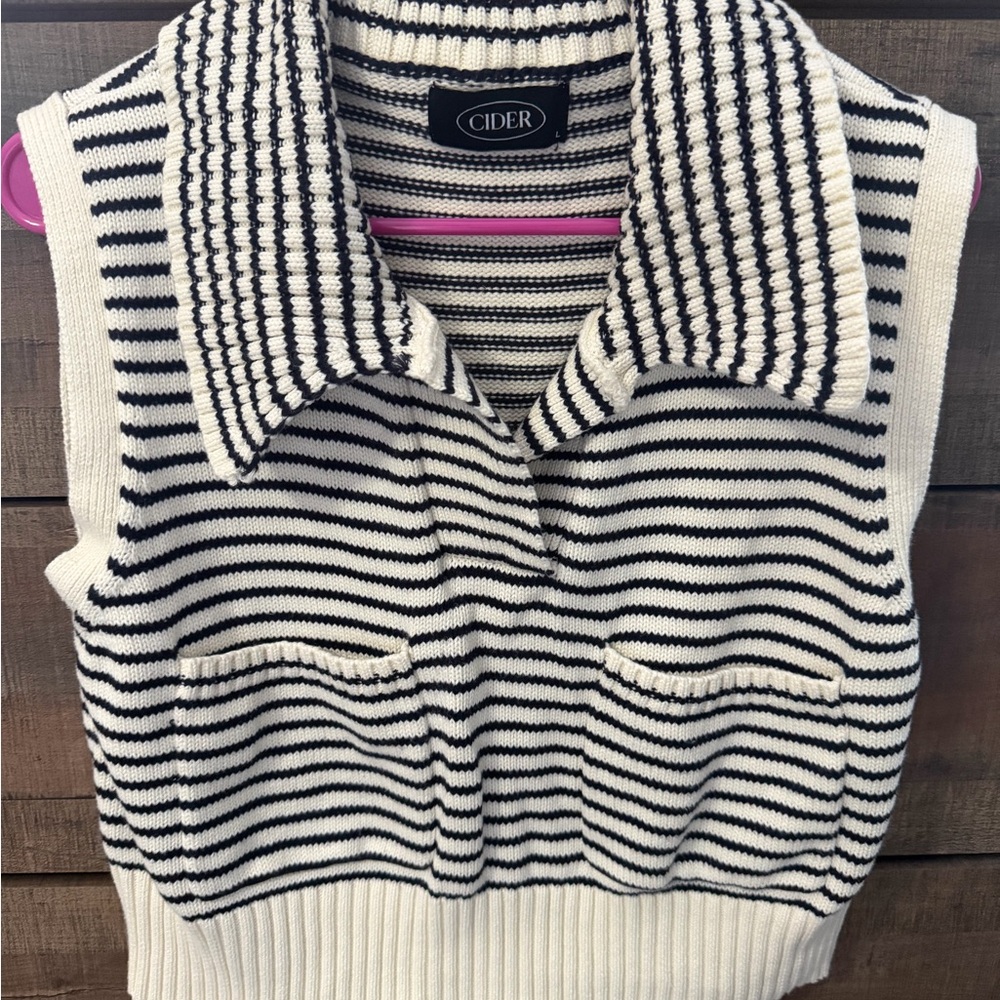 Cider Striped Knit Vest